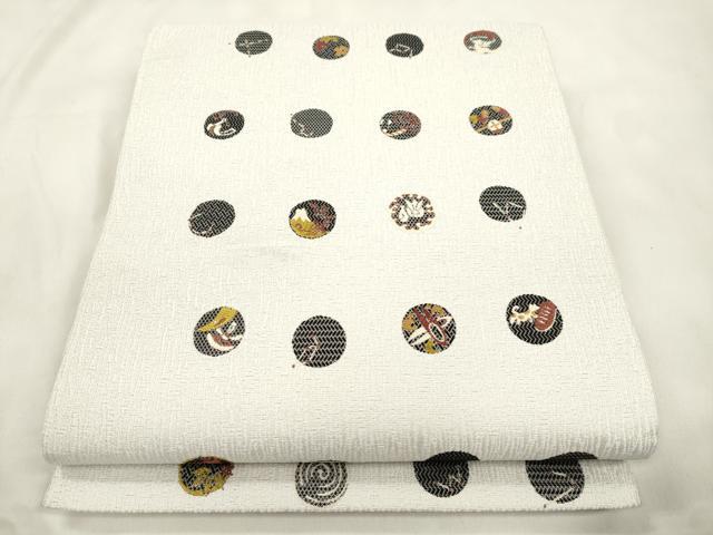 平和屋着物●六通柄袋帯　星歴　柿渋薇　銀通し地　正絹　逸品　CABM0792dy