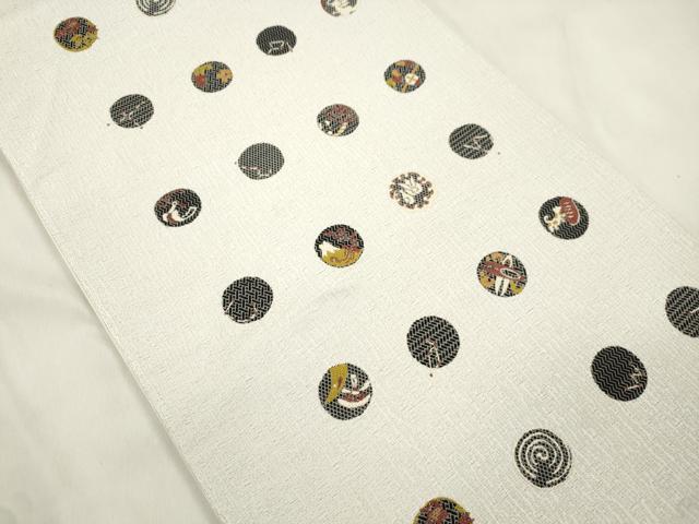 平和屋着物●六通柄袋帯　星歴　柿渋薇　銀通し地　正絹　逸品　CABM0792dy
