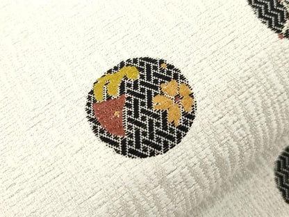 平和屋着物●六通柄袋帯　星歴　柿渋薇　銀通し地　正絹　逸品　CABM0792dy