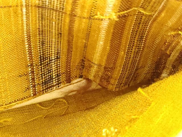 平和屋着物●無形文化財　本場黄八丈　近藤傳　草木染　手織　紬　六通柄袋帯　エジプト壁画文様　正絹　逸品　CABM0800dy