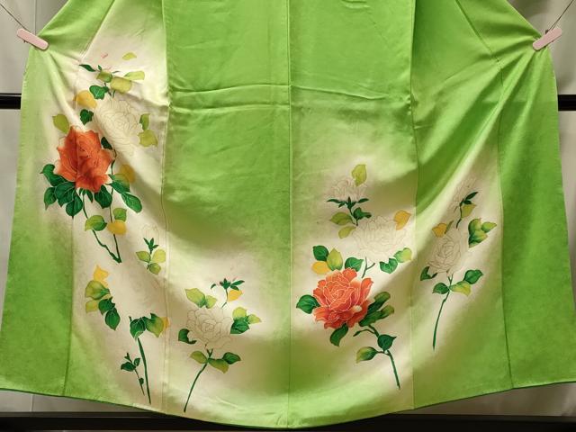 平和屋着物■訪問着　枝花文　暈し染め　金彩　正絹　逸品　CABM0805oy