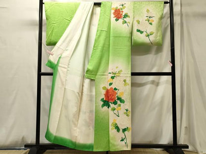 平和屋着物■訪問着　枝花文　暈し染め　金彩　正絹　逸品　CABM0805oy
