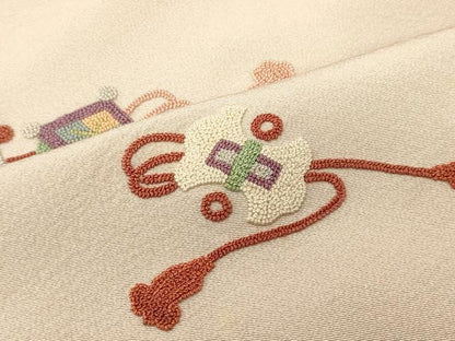 平和屋着物■中国三大刺繍　相良刺繍　総刺繍　色留袖　宝尽し　正絹　逸品　CABM0812oy