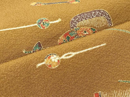 平和屋着物■上質な小紋　櫛　簪　金彩　正絹　逸品　CABM0815oy