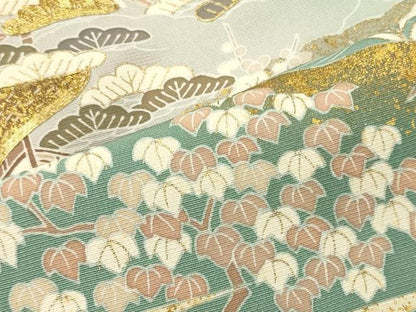 平和屋着物■豪華色留袖　駒刺繍　風景花松文　暈し染め　金彩　正絹　逸品　CABM0820oy