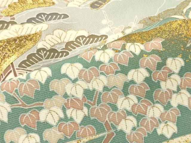 平和屋着物■豪華色留袖　駒刺繍　風景花松文　暈し染め　金彩　正絹　逸品　CABM0820oy
