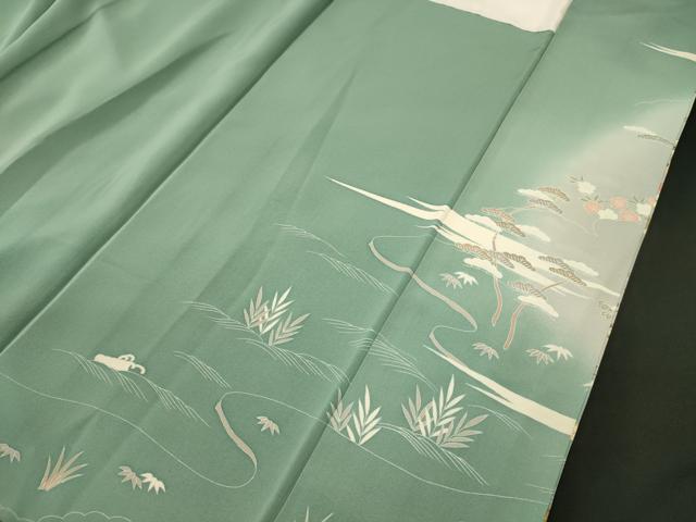 平和屋着物■豪華色留袖　駒刺繍　風景花松文　暈し染め　金彩　正絹　逸品　CABM0820oy