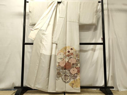 平和屋着物■豪華色留袖　駒刺繍　花車文　金彩　正絹　逸品　CABM0831oy