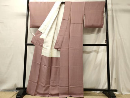 平和屋着物■上質な色無地　退紅色　正絹　逸品　CABM0833oy