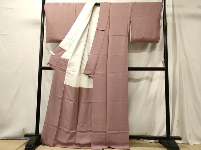 平和屋着物■上質な色無地　退紅色　正絹　逸品　CABM0833oy