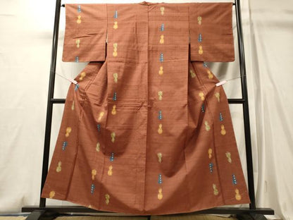 平和屋着物■上質な紬　瓢箪　正絹　逸品　未使用　CABM0835oy