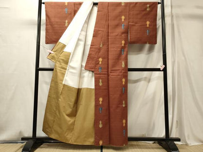 平和屋着物■上質な紬　瓢箪　正絹　逸品　未使用　CABM0835oy