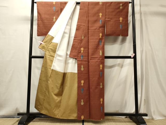 平和屋着物■上質な紬　瓢箪　正絹　逸品　未使用　CABM0835oy