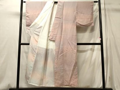 平和屋着物■上質な小紋　流線文　暈し染め　鬼しぼ縮緬　正絹　逸品　未使用　CABM0840oy