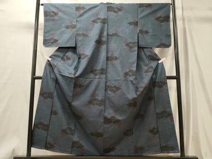 平和屋着物■本場大島紬　雲取り草花文　正絹　逸品　未使用　CABM0855oy