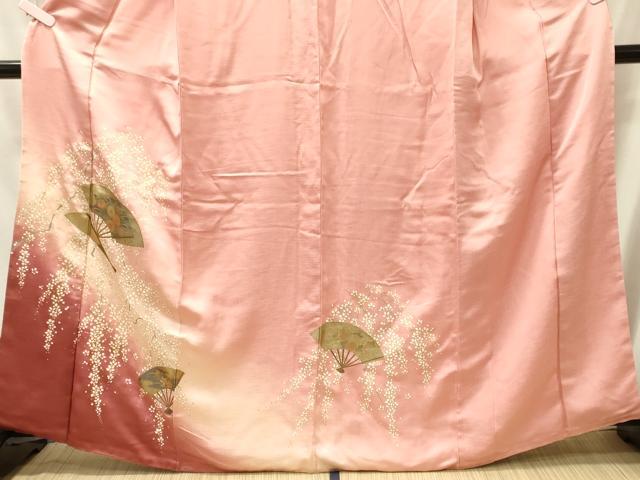 平和屋着物■訪問着　扇面枝垂れ花文　暈し染め　金銀彩　やまと誂製　正絹　逸品　CABM0877oy