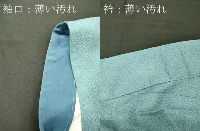 平和屋着物■上質な色無地　紋意匠　秘色色　正絹　逸品　CABM0892oy