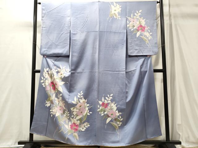 平和屋着物■訪問着　手描き　枝花文　暈し染め　正絹　逸品　CABM0904oy