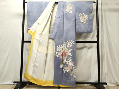 平和屋着物■訪問着　手描き　枝花文　暈し染め　正絹　逸品　CABM0904oy