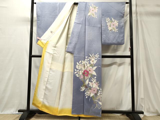 平和屋着物■訪問着　手描き　枝花文　暈し染め　正絹　逸品　CABM0904oy