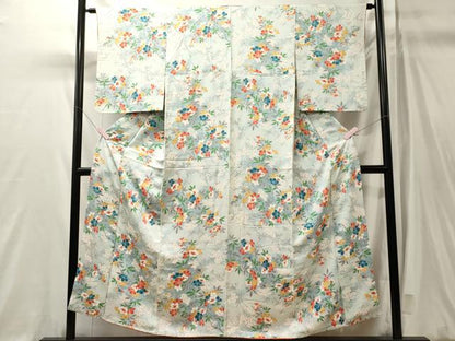 平和屋着物■上質な小紋　枝花文　暈し染め　金彩　正絹　逸品　CABM0907oy