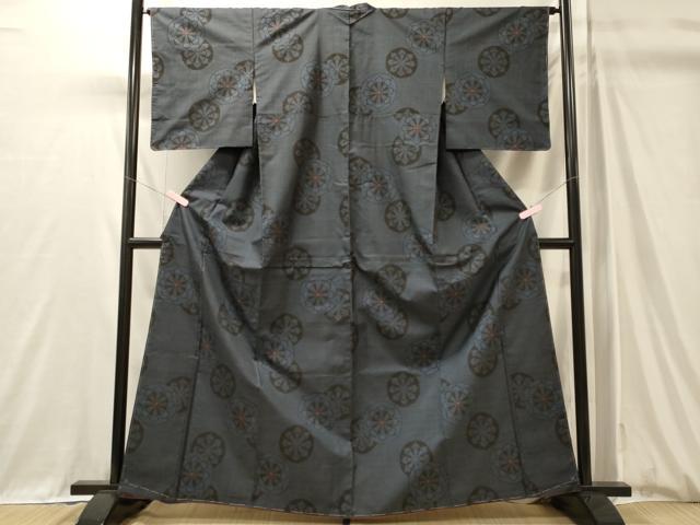 平和屋着物■本場大島紬　7マルキ　源氏車　正絹　逸品　未使用　CABM0909oy