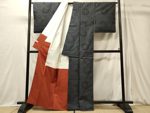 平和屋着物■本場大島紬　7マルキ　源氏車　正絹　逸品　未使用　CABM0909oy