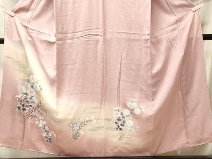 平和屋着物■訪問着　手描き　草花文　暈し染め　金彩　正絹　逸品　CABM0910oy