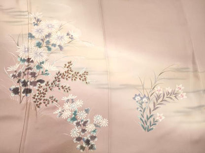 平和屋着物■訪問着　手描き　草花文　暈し染め　金彩　正絹　逸品　CABM0910oy