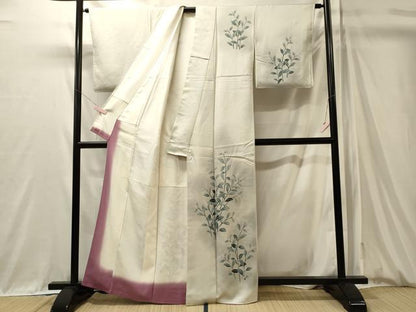 平和屋着物■訪問着　枝葉文　暈し染め　正絹　逸品　CABM0912oy