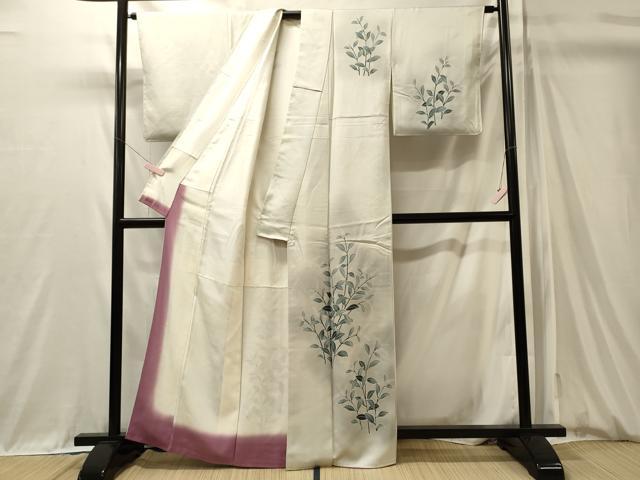 平和屋着物■訪問着　枝葉文　暈し染め　正絹　逸品　CABM0912oy