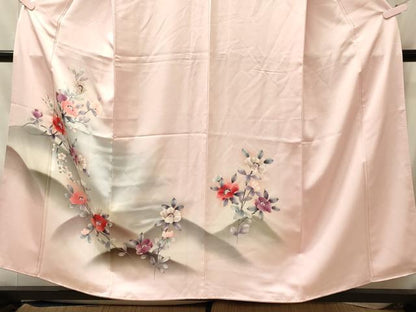 平和屋着物■訪問着　手描き　遠山枝花文　暈し染め　正絹　逸品　CABM0913oy