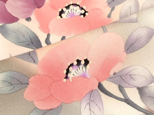 平和屋着物■訪問着　手描き　遠山枝花文　暈し染め　正絹　逸品　CABM0913oy