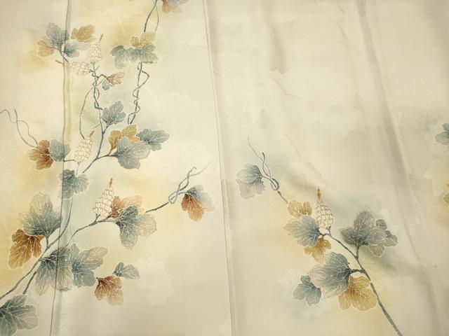 平和屋着物■訪問着　蔦の葉文　暈し染め　金彩　正絹　逸品　CABM0918oy