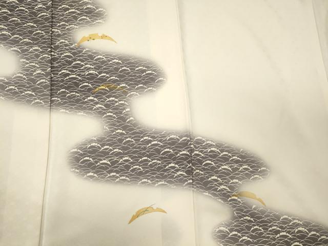 平和屋着物■訪問着　雪芝文　暈し染め　金彩　正絹　逸品　CABM0924oy