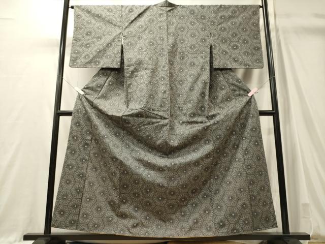 平和屋着物■上質な紬　亀甲花文　正絹　逸品　未使用　CABM0925oy