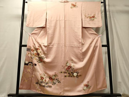 平和屋着物■訪問着　駒刺繍　エ霞吉祥花松文　暈し染め　金彩　正絹　逸品　CABM0926oy