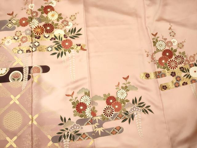 平和屋着物■訪問着　駒刺繍　エ霞吉祥花松文　暈し染め　金彩　正絹　逸品　CABM0926oy