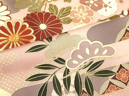 平和屋着物■訪問着　駒刺繍　エ霞吉祥花松文　暈し染め　金彩　正絹　逸品　CABM0926oy