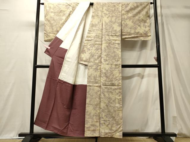 平和屋着物■上質な紬　草花文　正絹　逸品　CABM0928oy