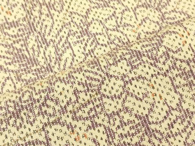 平和屋着物■上質な紬　草花文　正絹　逸品　CABM0928oy