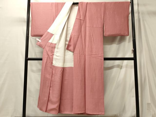 平和屋着物■上質な色無地　樹林地紋　桃色　正絹　逸品　CABM0933oy