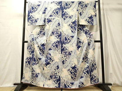 平和屋着物■上質な小紋　草花文　正絹　逸品　CABM0934oy