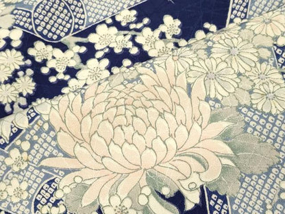 平和屋着物■上質な小紋　草花文　正絹　逸品　CABM0934oy