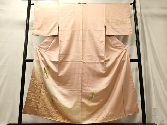 平和屋着物■訪問着　渡り橋几帳花文　暈し染め　金彩　正絹　逸品　CABM0936oy