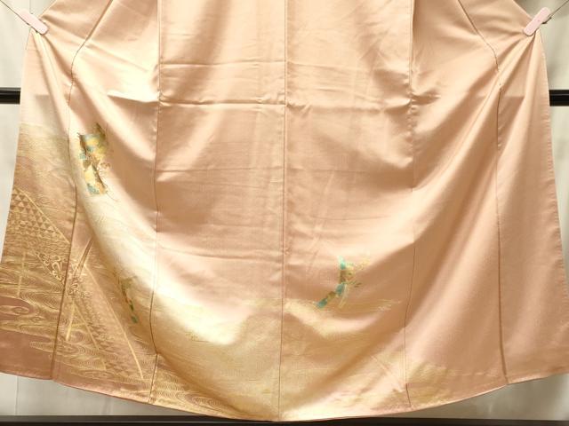 平和屋着物■訪問着　渡り橋几帳花文　暈し染め　金彩　正絹　逸品　CABM0936oy