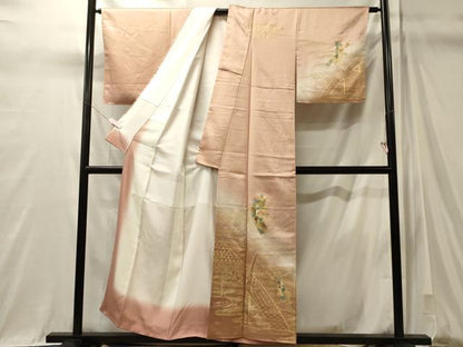 平和屋着物■訪問着　渡り橋几帳花文　暈し染め　金彩　正絹　逸品　CABM0936oy