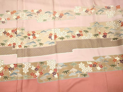 平和屋着物■訪問着　刺繍　松竹梅　金彩　正絹　逸品　未使用　CABM0939oy