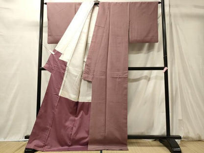 平和屋着物■豪華色留袖　紬地　総刺繍　草葉文　紅藤色　ロング丈　大丸扱い　正絹　逸品　CABM0940oy