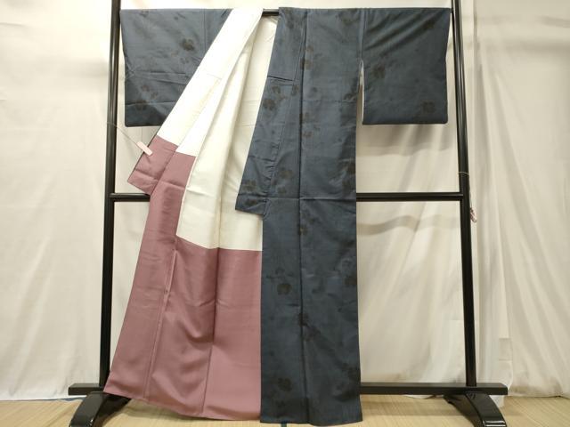 平和屋着物■本場大島紬　9マルキ　草花文　正絹　逸品　CABM0942oy